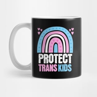 Protect Trans Kids Rainbow Queer Flag Mug